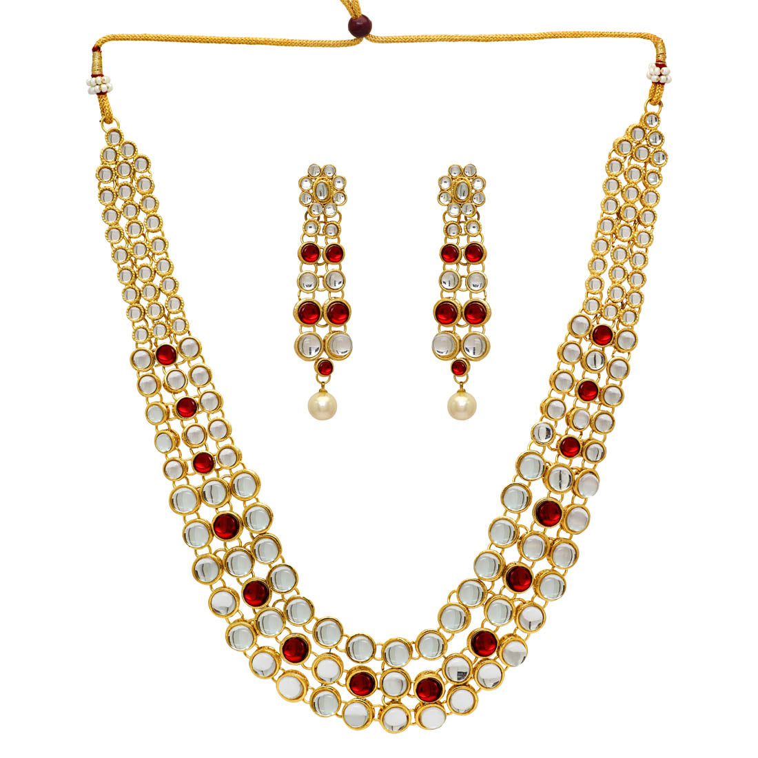 Wedding Collection Maroon Color Kundan Necklace Set (KN101MRN) - Preyans.com