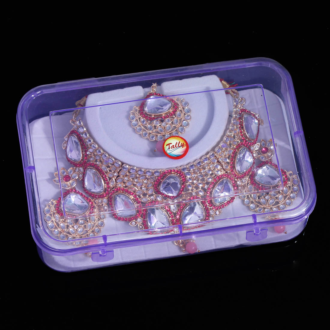 Pink Color Choker Kundan Necklace Set (KN1127PNK) - preyans.com