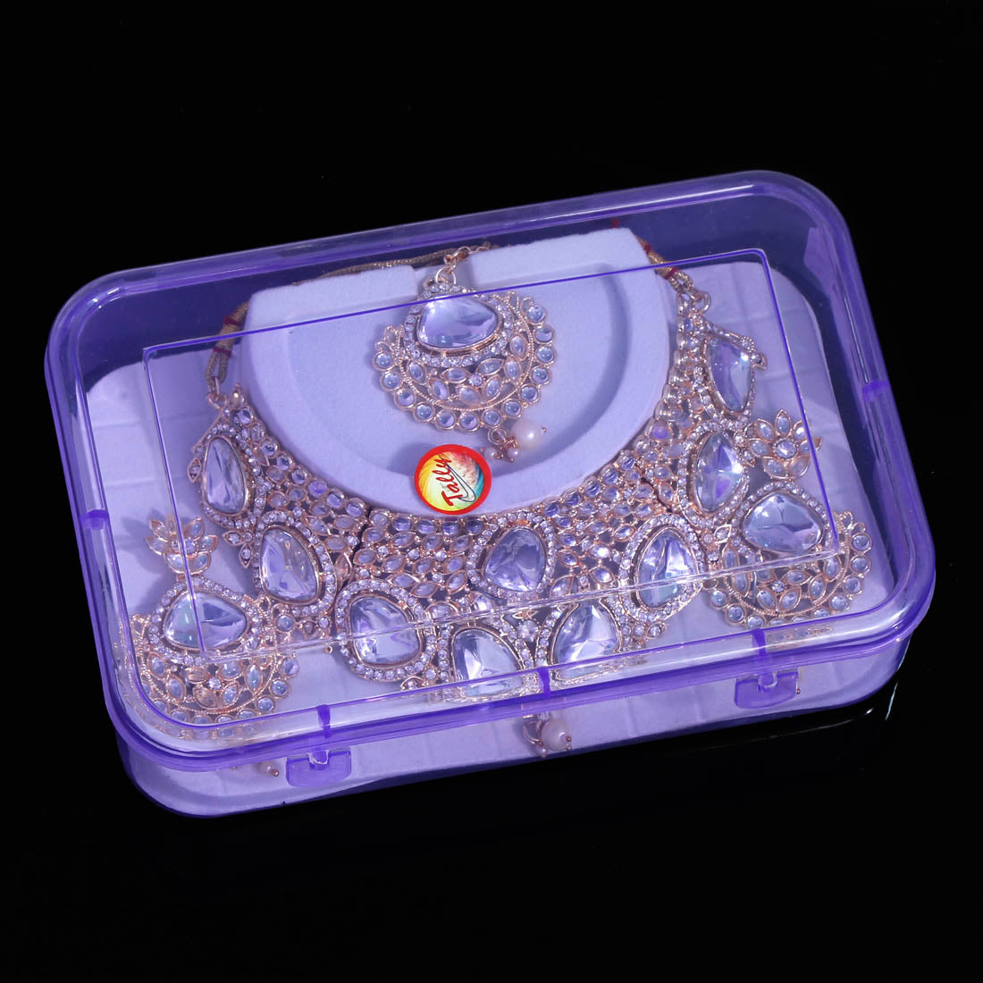 White Color Choker Kundan Necklace Set (KN1127WHT) - preyans.com