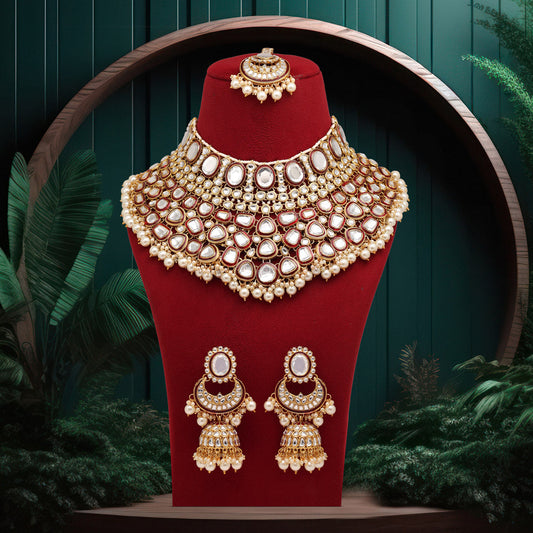 Maroon Color Kundan Necklace Set (KN1345MRN) - preyans.com