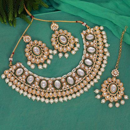 White Color Kundan Necklace Set (KN1362WHT) - preyans.com