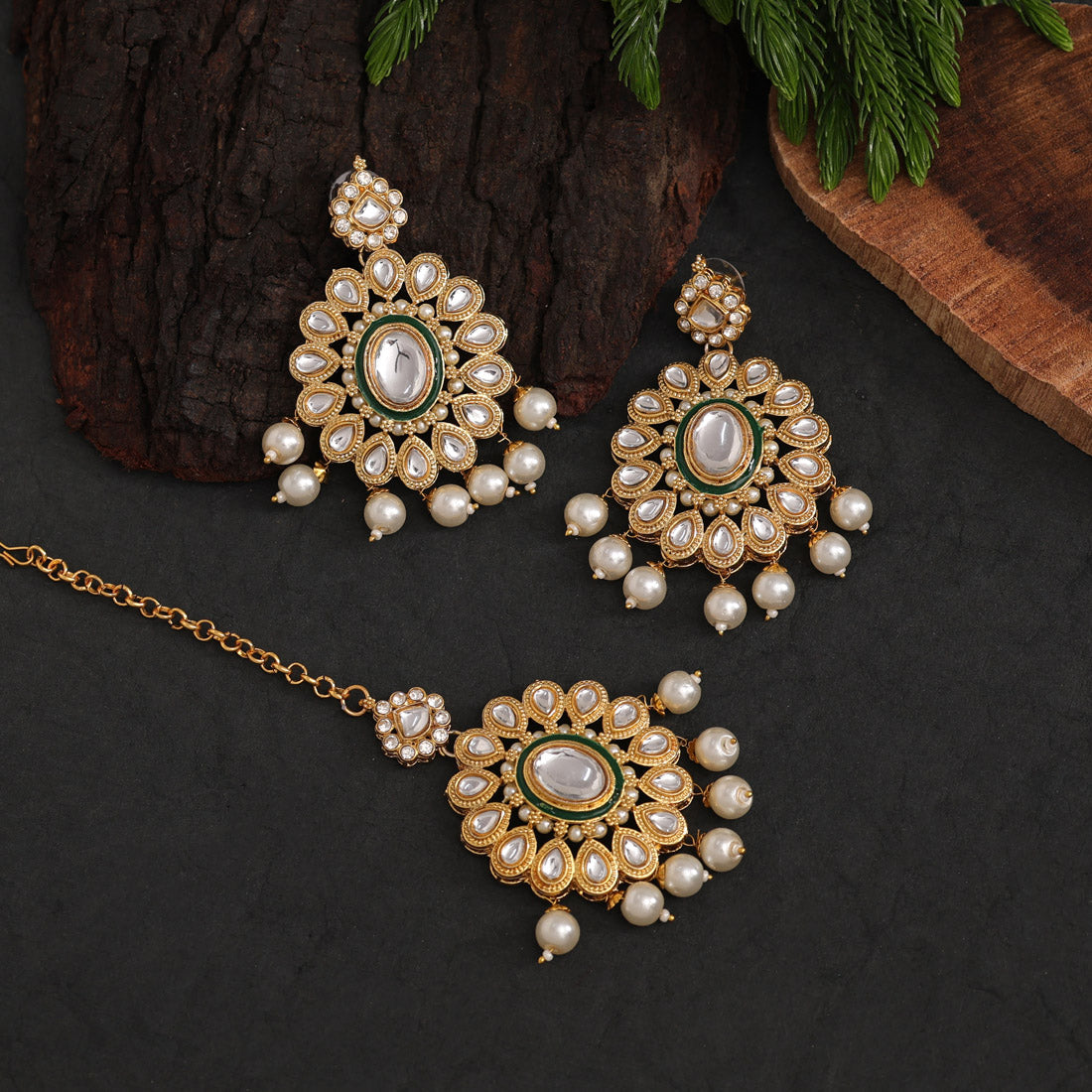 White Color Kundan Necklace Set (KN1362WHT) - preyans.com