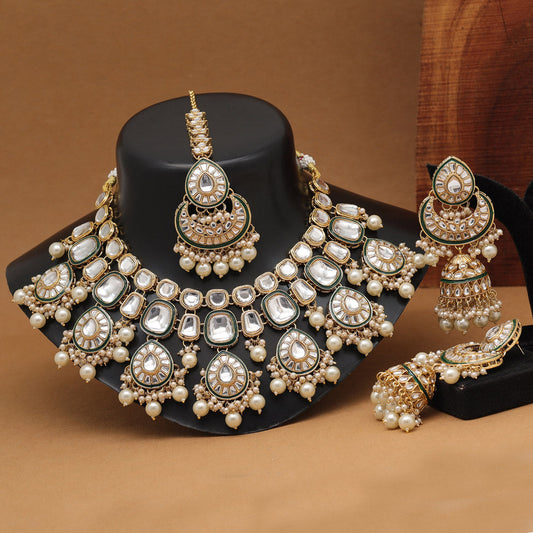 White Color Kundan Necklace Set (KN1377WHT) - preyans.com