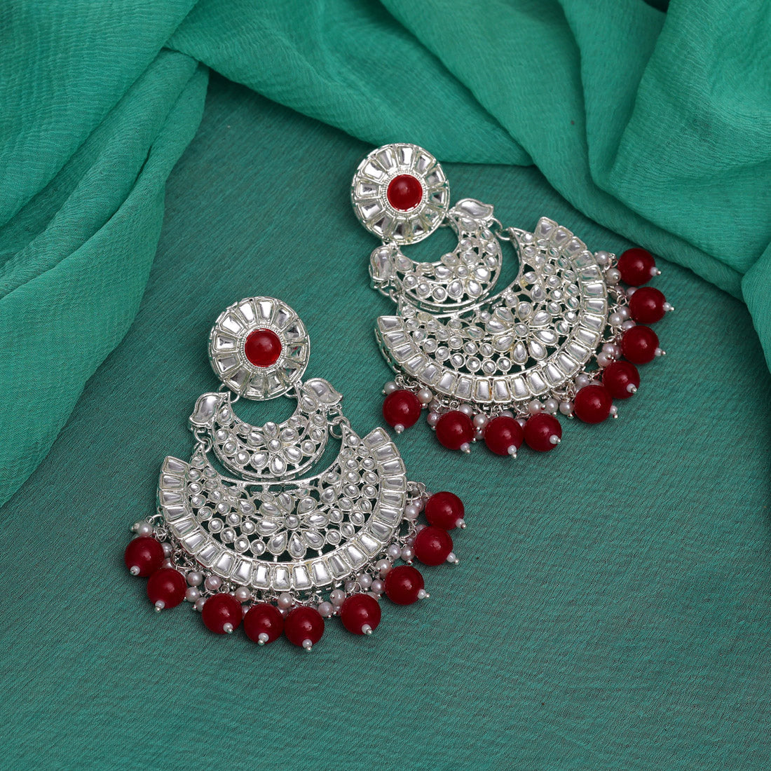 Maroon Color Choker Kundan Necklace Set (KN1379MRN) - preyans.com