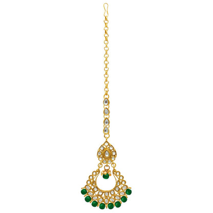 Green Color Kundan Choker Necklace Set (KN137GRN) - preyans.com