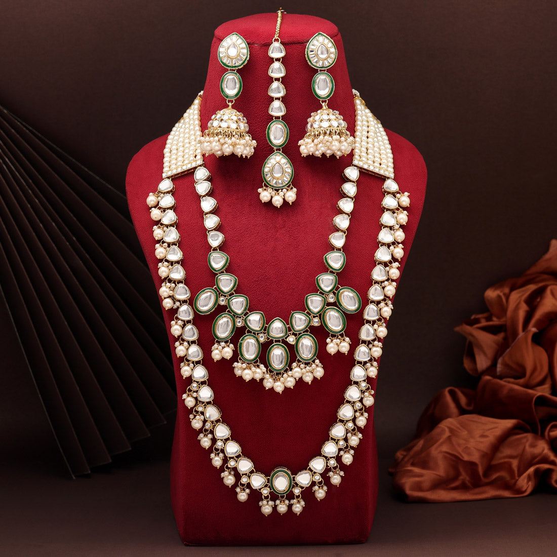 White Color Kundan Necklace Set (KN1414WHT) - preyans.com