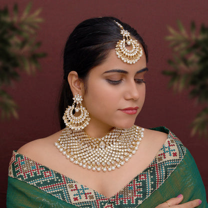 White Color Kundan Necklace Set (KN141WHT) - preyans.com