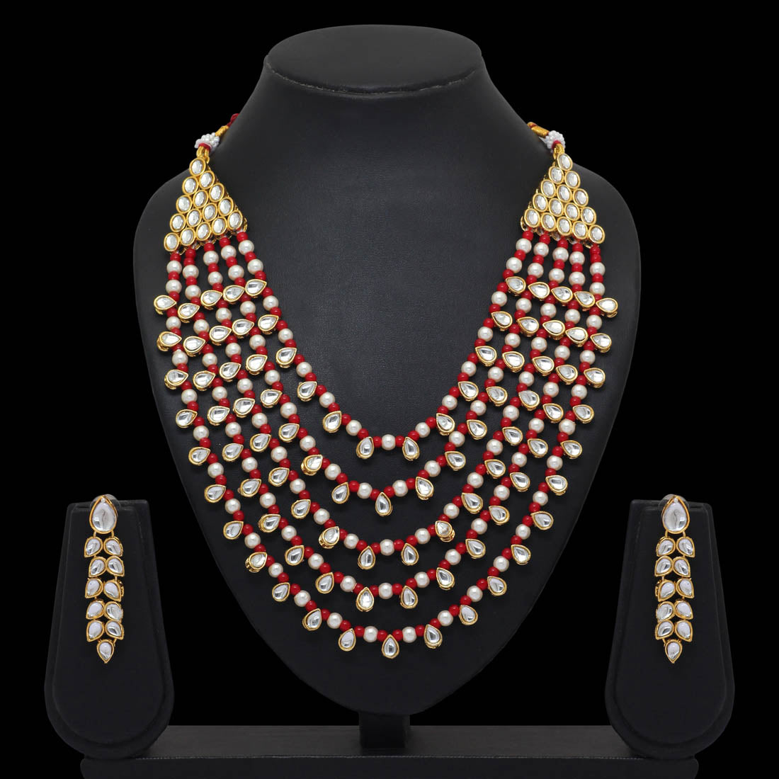 Maroon Color Kundan Necklace Set (KN201MRN) - Preyans.com