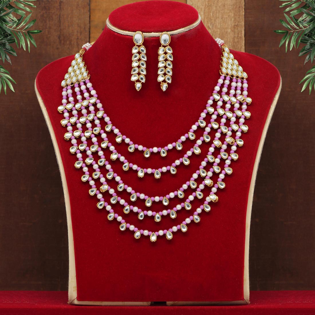 Purple Color Kundan Necklace Set (KN201PRP) - Preyans.com