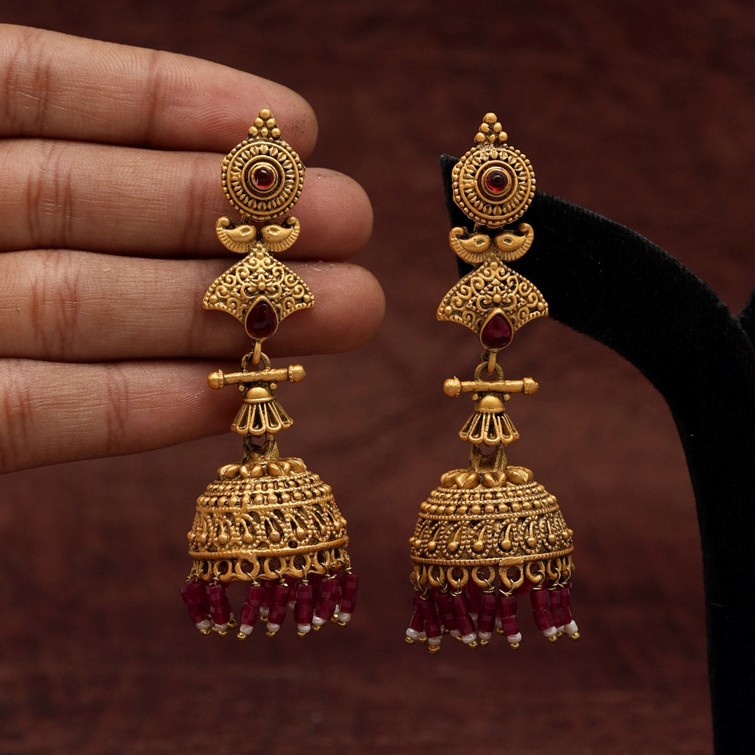 Rani Color Matte Gold Earrings (MGE209RNI) - Preyans.com