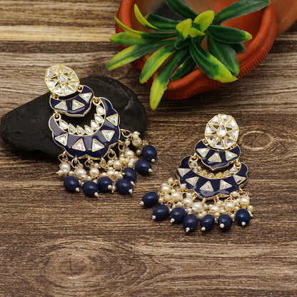 Blue Color Meenakari Earrings (MKE1778BLU) - preyans.com