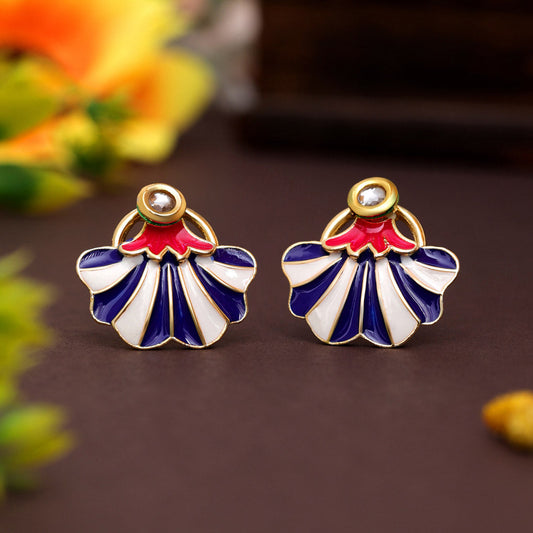 Blue Color Meenakari Earrings (MKE1975BLU) - preyans.com