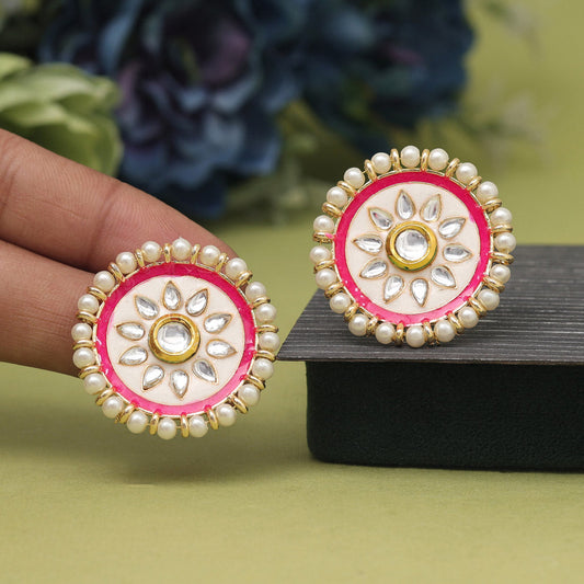 White Color Meenakari Earrings (MKE1991WHT) - preyans.com