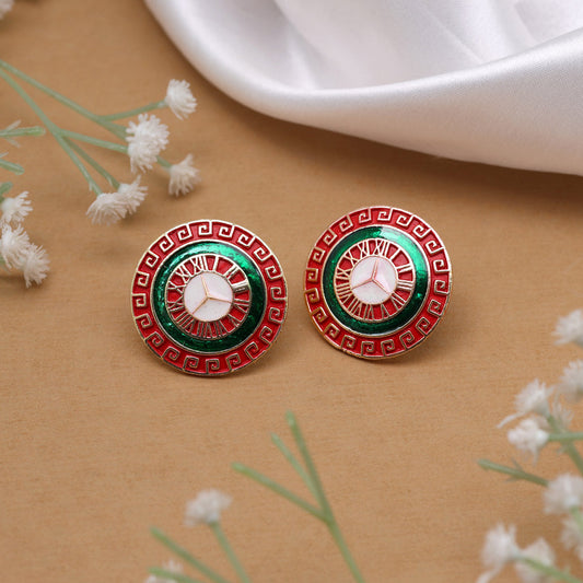 Maroon Color Mint Meena Earrings (MNTE462MRN) - preyans.com