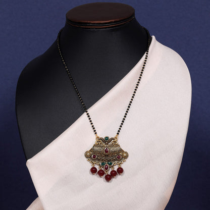 Maroon & Green Color Mangalsutra (MS288MG) - preyans.com