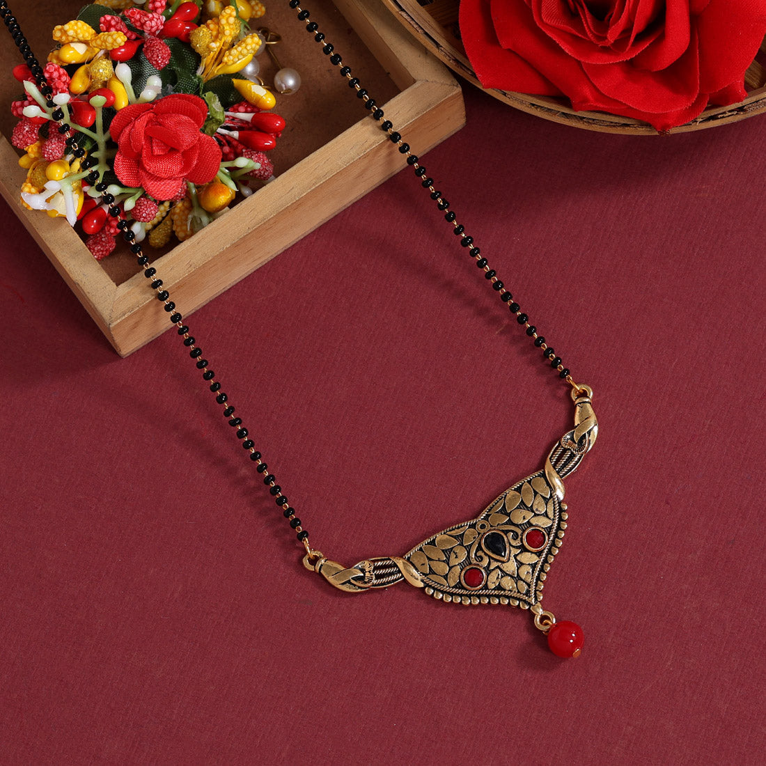 Red Color Mangalsutra (MS293RED) - preyans.com