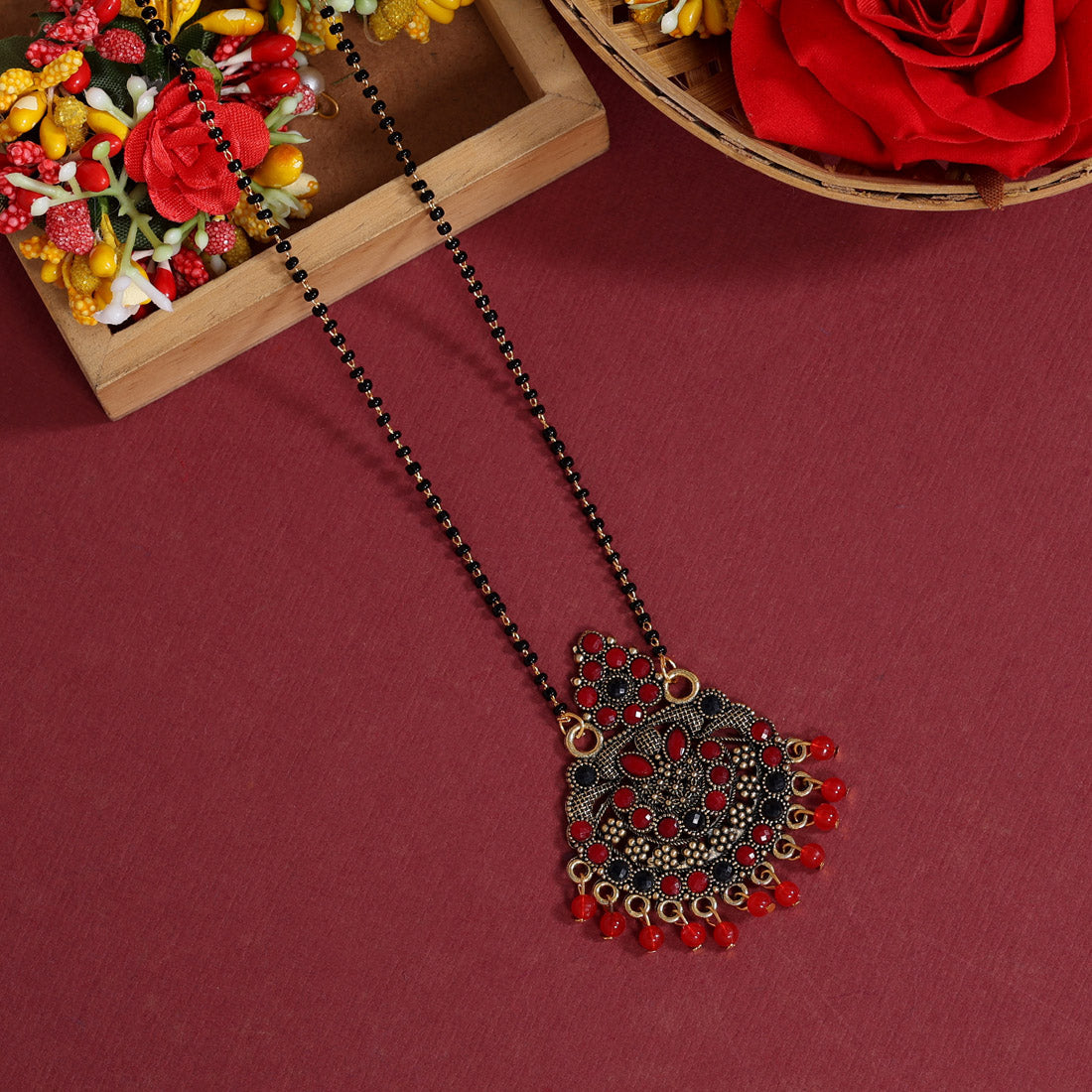 Red Color Mangalsutra (MS295RED) - preyans.com