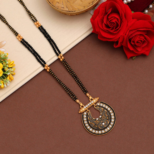 Gold Color Long Mangalsutra (MS306GLD) - preyans.com