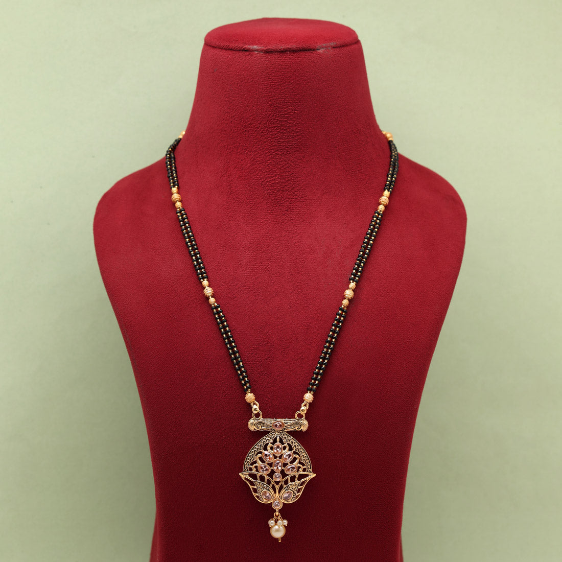 Gold Color Long Mangalsutra (MS310GLD) - preyans.com