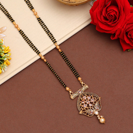 Gold Color Long Mangalsutra (MS310GLD) - preyans.com