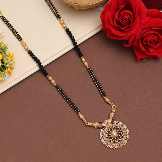 Gold Color Long Mangalsutra (MS324GLD) - preyans.com