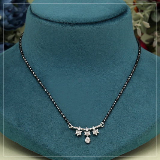 Silver Color American Diamond Mangalsutra (MS330SLV) - preyans.com