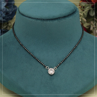 Silver Color American Diamond Mangalsutra (MS333SLV) - preyans.com