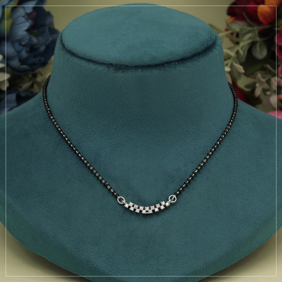 Silver Color American Diamond Mangalsutra (MS351SLV) - preyans.com