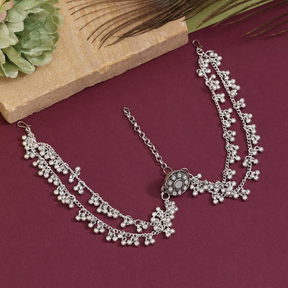 Silver Color Oxidised Matha Patti (MTP402SLV) - Preyans.com