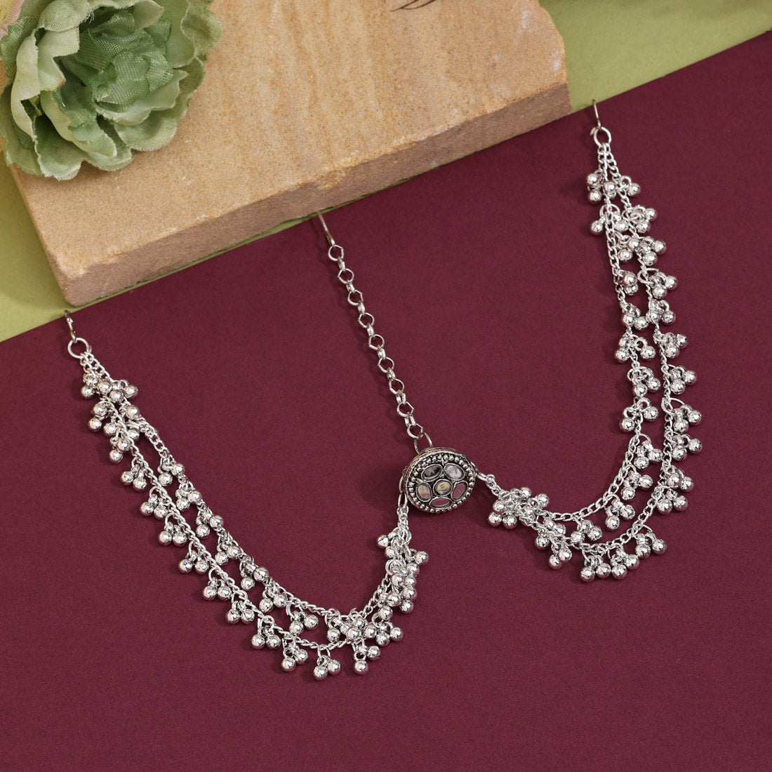 Silver Color Oxidised Matha Patti (MTP403SLV) - Preyans.com