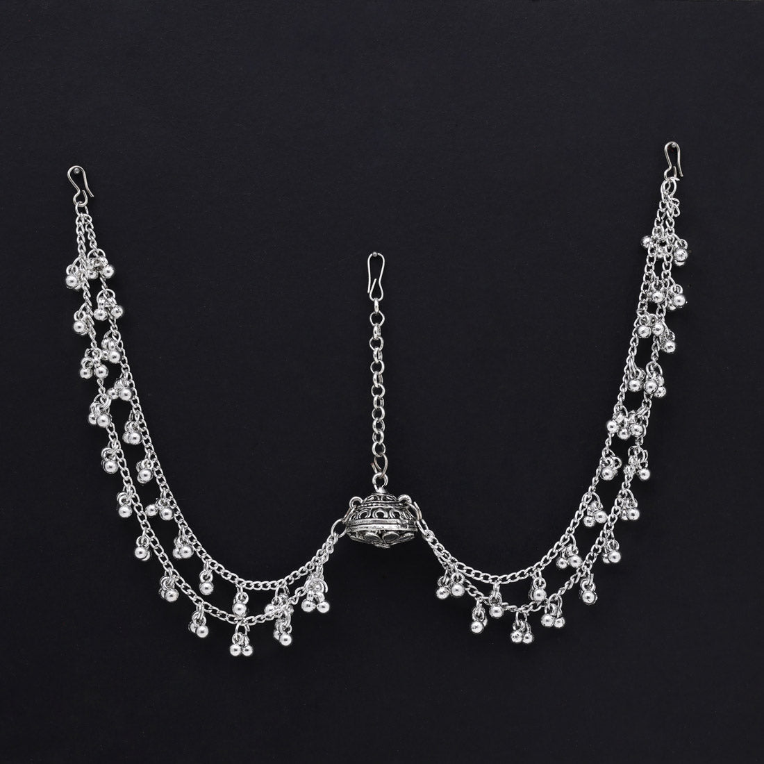 Silver Color Oxidised Matha Patti (MTP404SLV) - Preyans.com