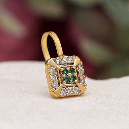 Green Color American Diamond Nose Pin Combo Of 12 Pieces (NSP291CMB) - preyans.com