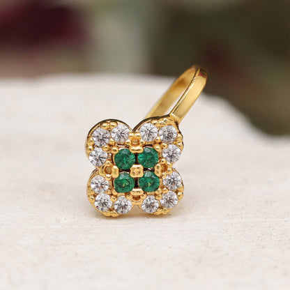 Green Color American Diamond Nose Pin Combo Of 12 Pieces (NSP304CMB) - preyans.com