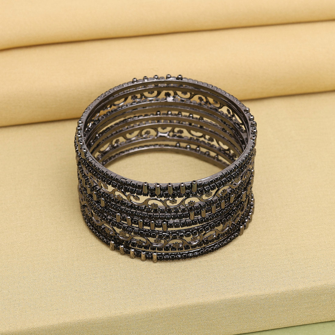 Black Color 1 Set Of Bangle (PLKB862BLK) Black - Preyans.com