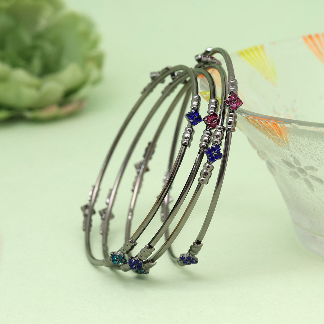 Multi Color 1 Set Of Bangle (PLKB863MLT) - Preyans.com