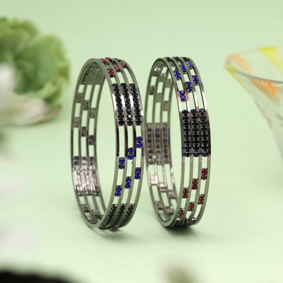 Multi Color 1 Pair Bangle (PLKB864MLT) - Preyans.com