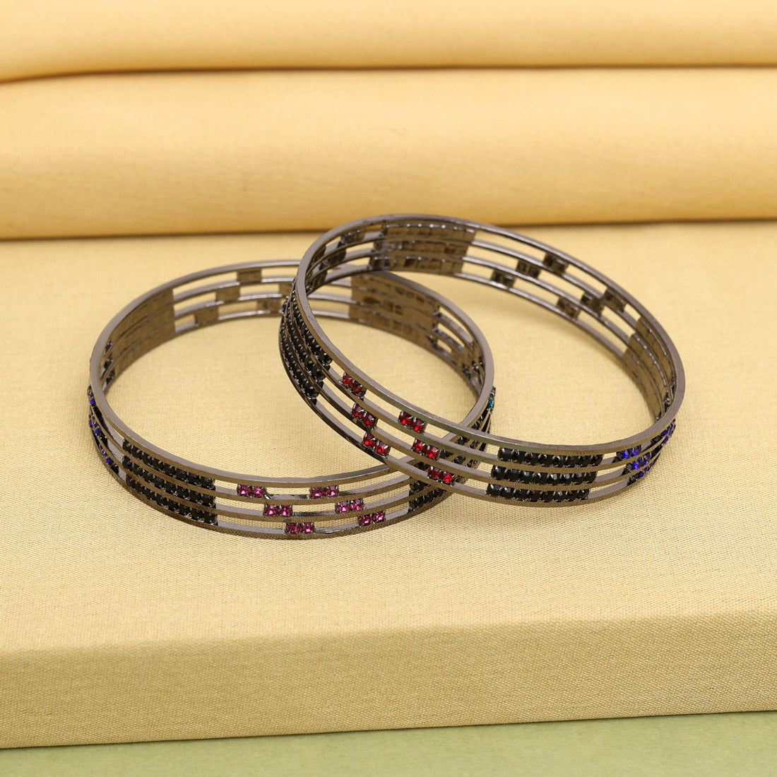 Multi Color 1 Pair Bangle (PLKB864MLT) Multi - Preyans.com