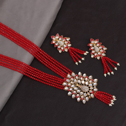 Red Color Jewellery Rani Haar (PN768RED) - Preyans.com