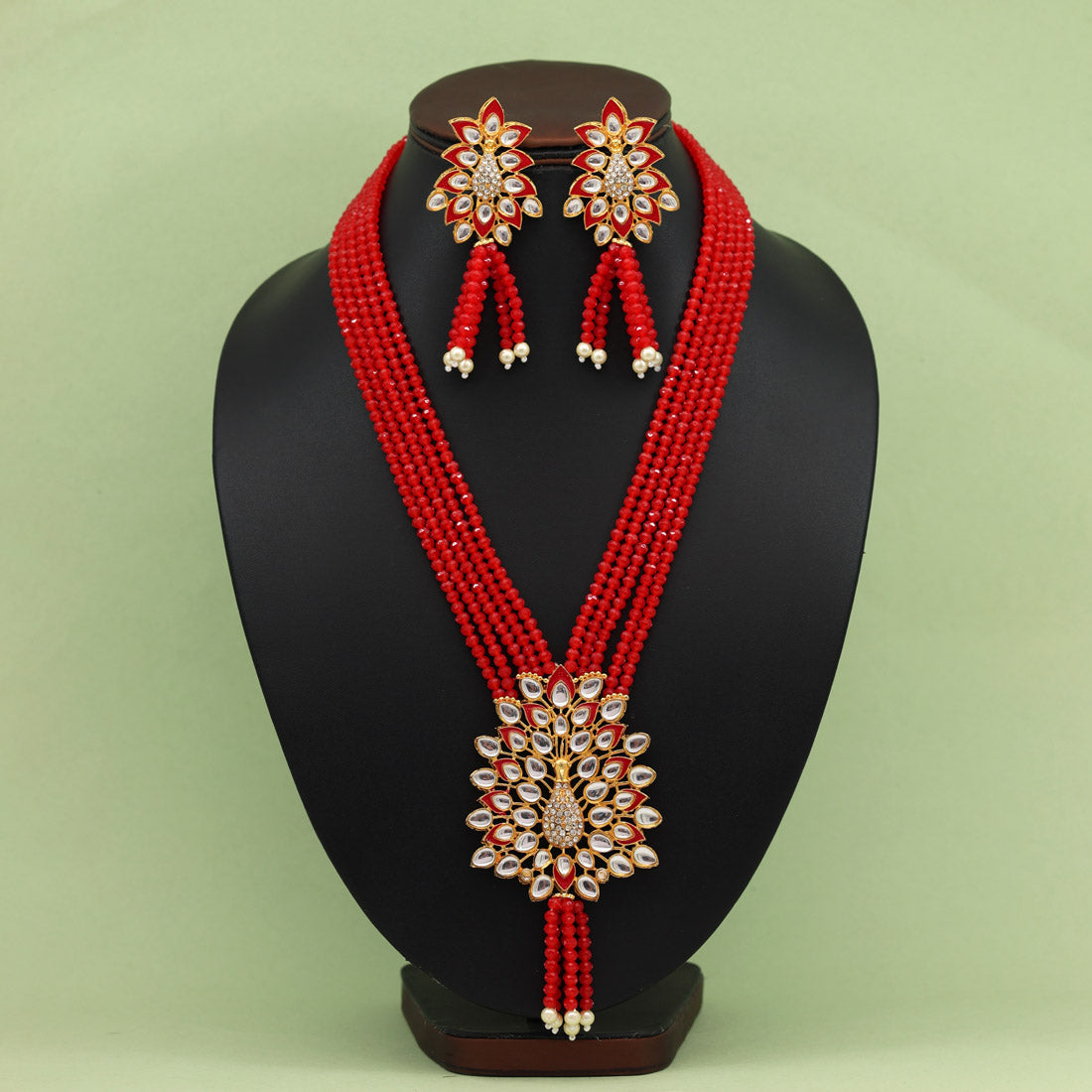 Red Color Jewellery Rani Haar (PN768RED) - Preyans.com