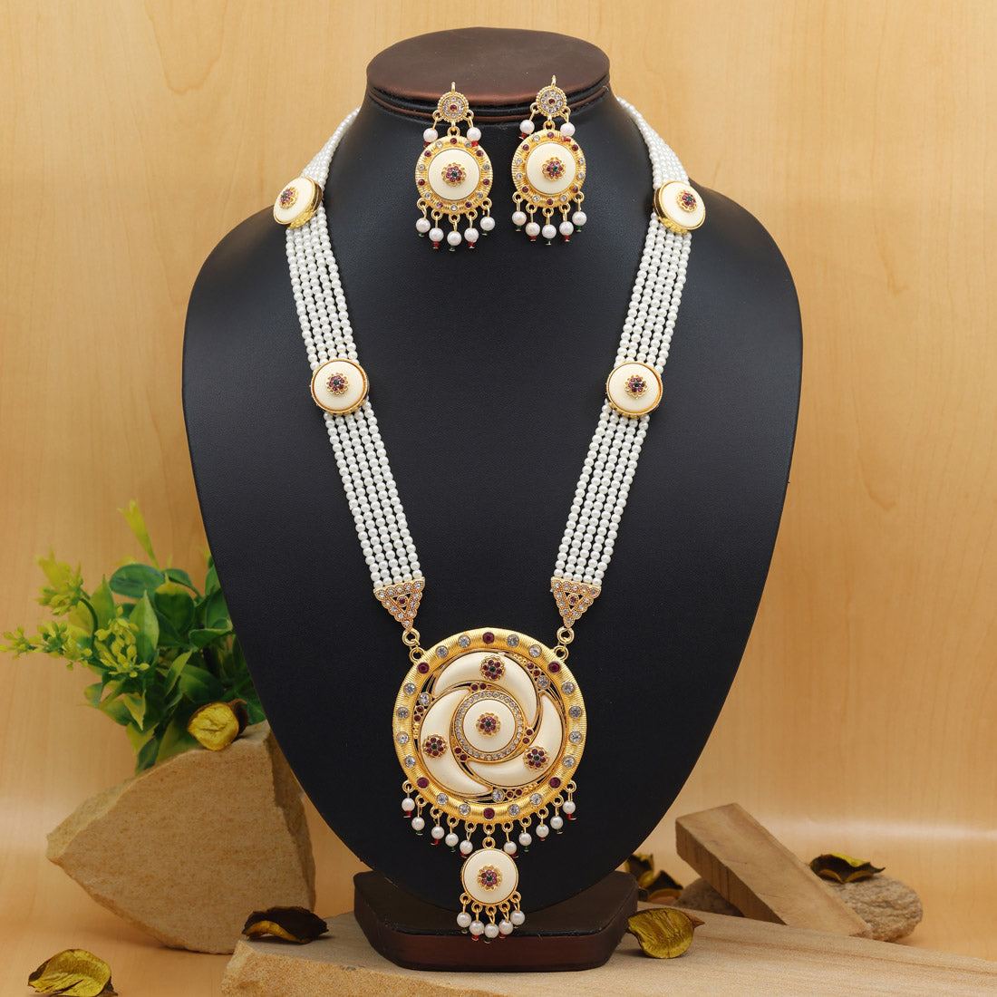 Multi Color Rajputi Jewellery Rani Haar (PN788MLT) - Preyans.com