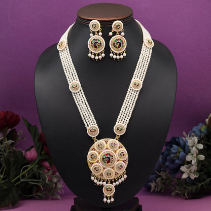 Multi Color Rajputi Jewellery Rani Haar (PN804MLT) - Preyans.com