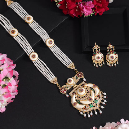 Multi Color Meena Work Rajputi Jewellery Rani Haar (PN831MLT) - eindiawholesale.com