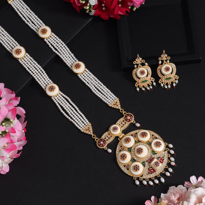 Multi Color Meena Work Rajputi Jewellery Rani Haar (PN832MLT) - eindiawholesale.com