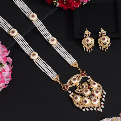 Multi Color Meena Work Rajputi Jewellery Rani Haar (PN834MLT) - eindiawholesale.com