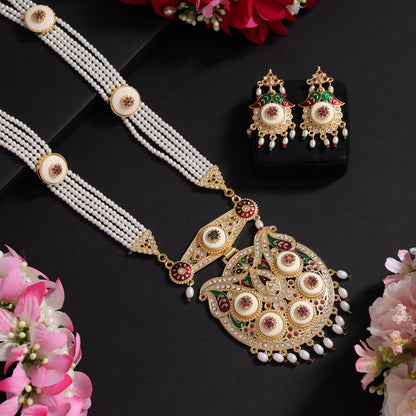 Multi Color Meena Work Rajputi Jewellery Rani Haar (PN835MLT) - eindiawholesale.com