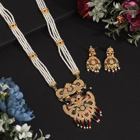 Multi Color Meena Work Rajputi Jewellery Rani Haar (PN843MLT) - Preyans.com