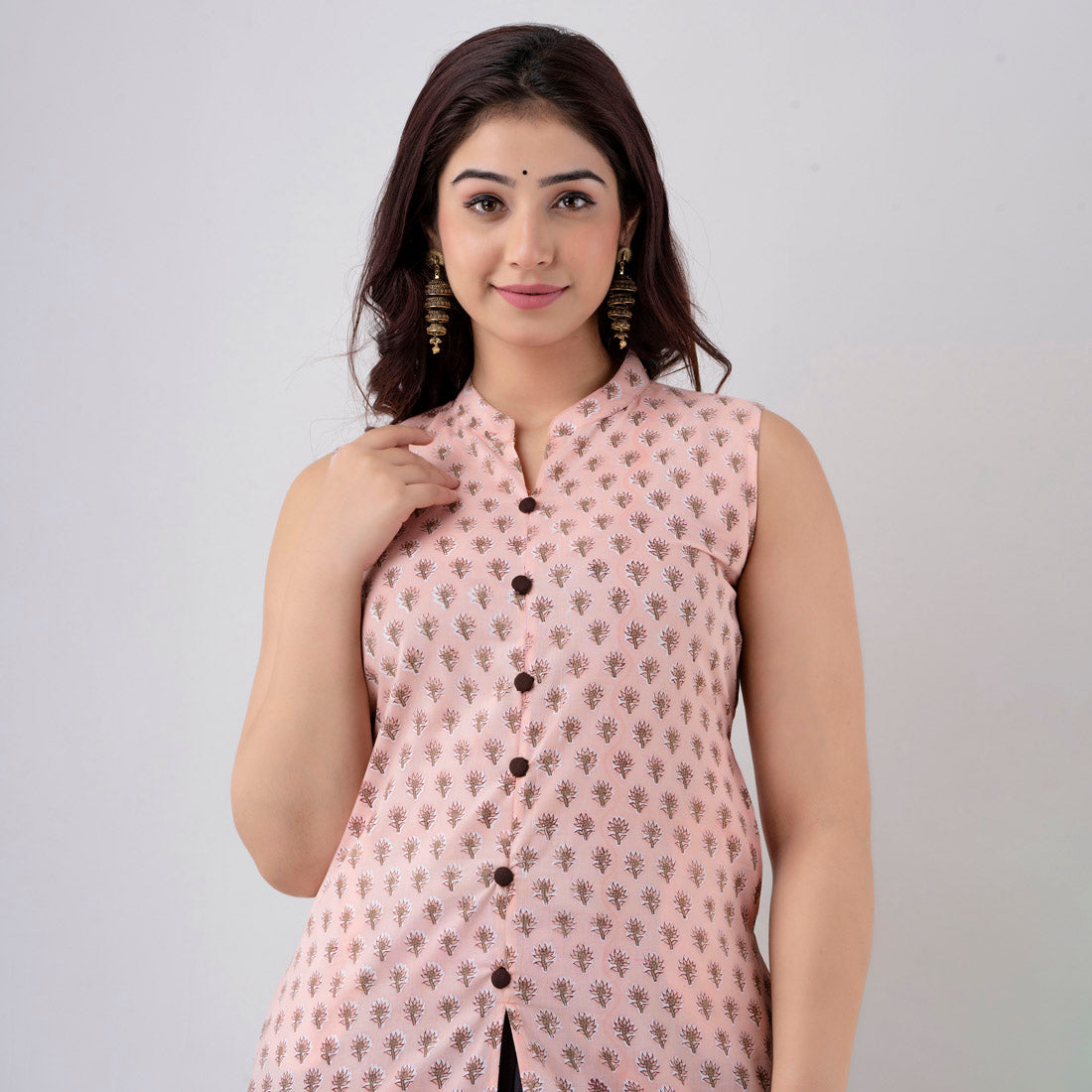 Peach Color Straight Kurta (RK200PCH-L) - preyans.com