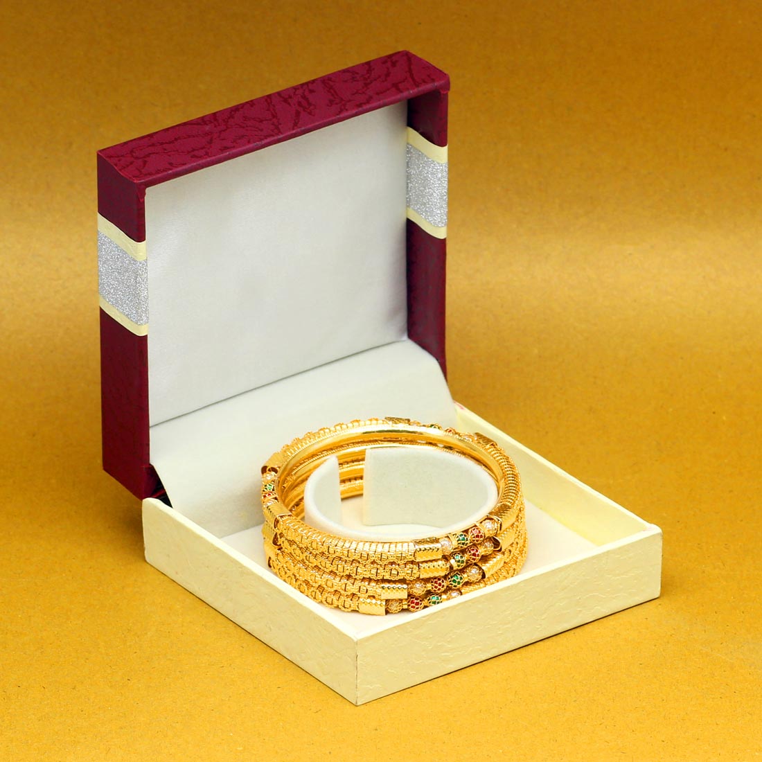 Maroon Color Cardboard & Paper Work Bracelets Storage Box (STBG103MRN) - preyans.com