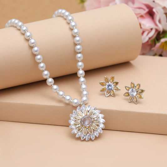 Yellow Color Stone Necklace Set (STN223YLW) - Preyans.com