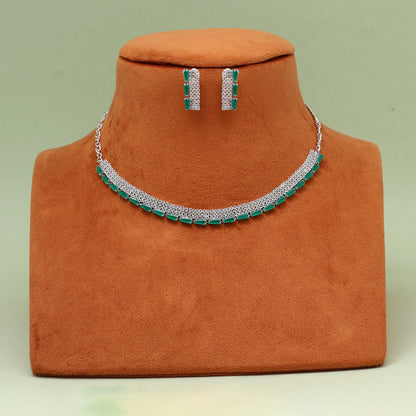 Green Color Stone Necklace Set (STN239GRN) - Preyans.com